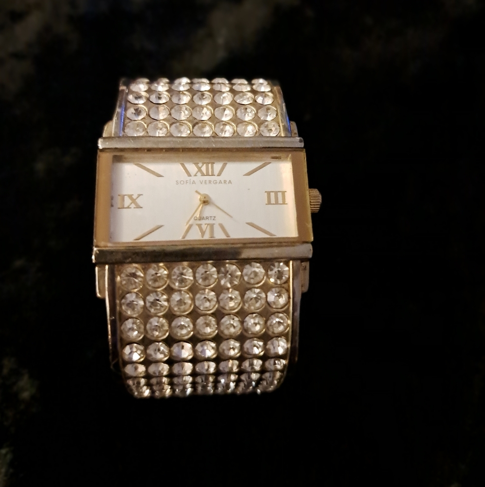 Sofia Vergara Silver Crystal Watch